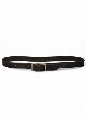 Burberry Black Leather Belt With Silver Buckle 26